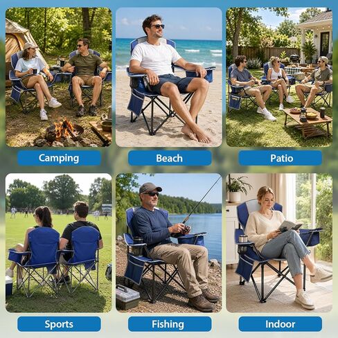 ZENPETIO Camping Chair 500LBS Oversized Portable Folding Lawn Chairs in Kuwait