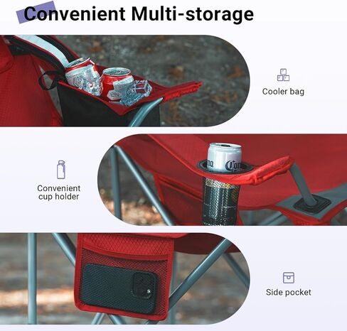 Byliable Camping Chairs Portable Lightweight Folding Lawn Chairs, Red in Saudi Arabia