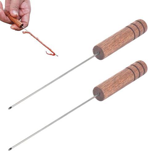 2 PCS Worm Threader Wooden Fishing Bait Wormhole Rigging Needle Fly Threader for Shore Casting Freshwater & Saltwater Anglers in Kuwait
