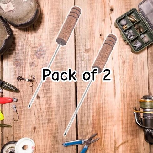 2 PCS Worm Threader Wooden Fishing Bait Wormhole Rigging Needle Fly Threader for Shore Casting Freshwater & Saltwater Anglers in Kuwait