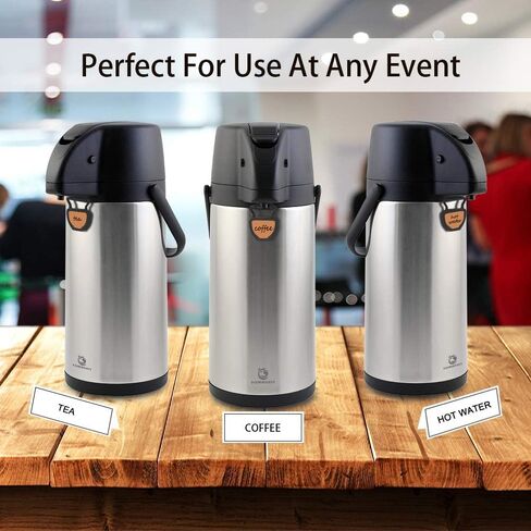 TOMAKEIT Airpot Coffee Dispenser Thermal with Pump,3L/102 Oz Insulated Stainless Steel Large Airpot Coffee Carafe Lever Action for Hot/Cold Water,Thermal Carafe for Hot Cocoa for Parties in Kuwait