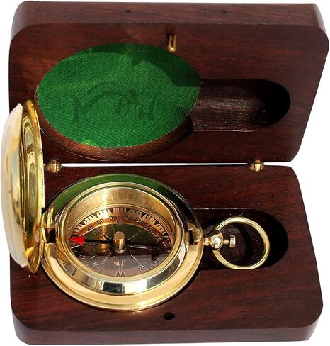 Brass Compass Gift – Push Button Compass Keepsake Gift for Son, Boys, Men, Graduation Gift, Birthday Gift Idea, Inspirational Motivational Gift for Him, Unique Gift Idea, Collectible Desk Decor in Kuwait