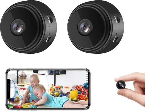 Nanny Cam Spy Camera Room Camera WiFi Home Security Camera Mini Hidden Camera Video Recorder Night Vision Live Feed Playback Phone App Control, 2 Packs in Saudi Arabia