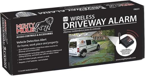 Mighty Mule FM231 Wireless Driveway Alarm – Electromagnetic Vehicle Detection, Indoor Receiver, 400 ft Range, Expandable, Battery Powered, Easy Installation, Driveway & Property Security System in Kuwait