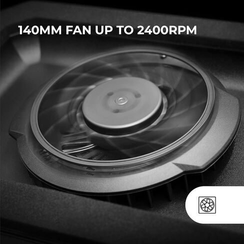 Mars Gaming MNBC Ultra, Cooling Base and Stand, 140 mm Fan, CoolCore Airflow Technology, RGB Chroma, 5 Positions, Compatible with Laptops up to 18 Inches, Smartphone Holder, 4 x USB-A, Black in Saudi Arabia