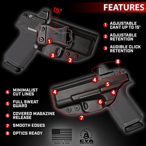 CYA Supply Co.- حافظات IWB جاهزة للبصريات - تناسبات متعددة - ألوان متعددة - مملوكة للمحاربين القدامى - صنع في الولايات المتحدة الأمريكية in Kuwait