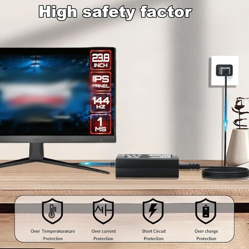 سلك طاقة 20 فولت لشاشات MSI متوافق مع شاشات MSI Optix G24 G27 G32 Series G241 G241V شاحن محول الطاقة in Kuwait