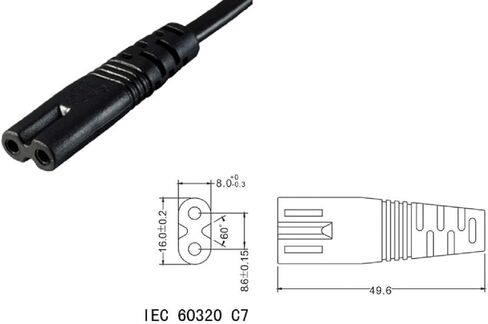 Toptekits NEMA 1-15P to IEC320 C7 Figure 8 Retractable Spring Power Cord, US 2 Prong to C7 Shotgun Connector, 18AWG Universal Replacement AC Power Cable, 10-30cm (4-12 inch) in Saudi Arabia