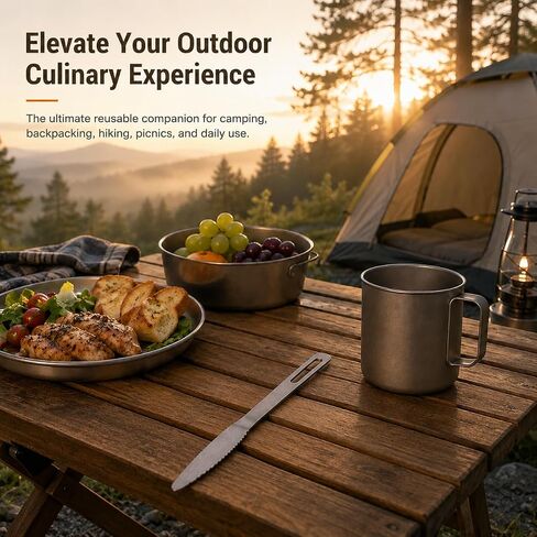 Titanium Camp Knife, Portable Camping Cooking Knives for Backpacking in Saudi Arabia