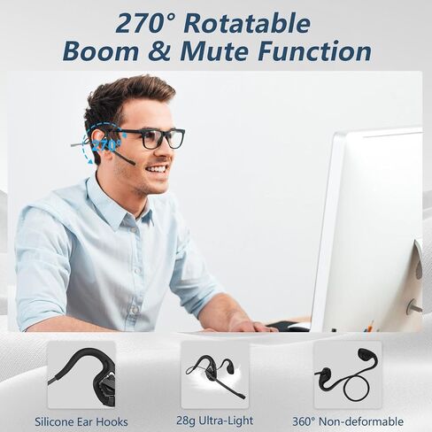 BANIGIPA Bluetooth Headset with Microphone, Open Ear Headphones with Mic in Saudi Arabia