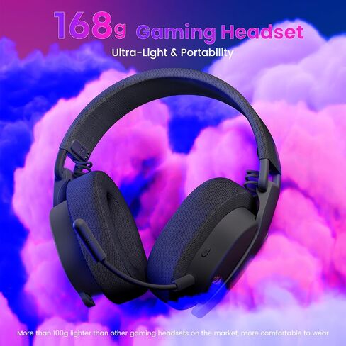 Redragon H888 Wireless Gaming Headset with 7.1 Surround Sound, Tri-Mode Gaming Headphones, 168G Lightweight Design - Detachable Mic - 40MM Driver Soft Memory Foam Padding Gamer Headset for PC, Black in Saudi Arabia