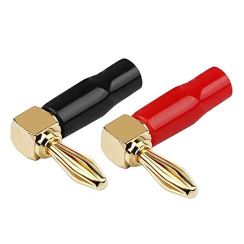 4mm Banana Plugs Right Angle 6 Pairs, 24k Gold Plated 90 Degree Speaker Connector (12Pcs) in Saudi Arabia