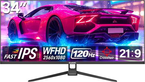 Gawfolk Gaming Monitor 34 inch IPS 120Hz, Ultrawide PC Screen 2560×1080P in Saudi Arabia