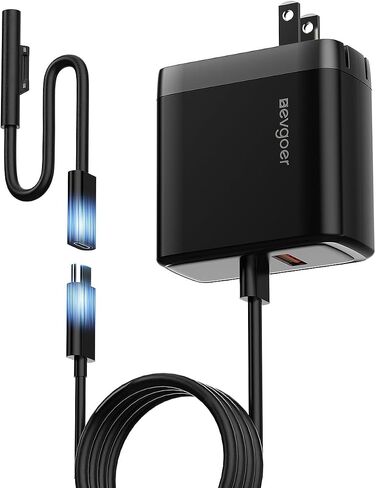 65W Surface Pro Charger,Microsoft Windows Surface Charger for Surface Pro 3/4/5/6/7/8/9/10/X/11/12 Power Adapter,Compatible for Both Microsoft Surface Book/Laptop/Tablet,Support 44W 36W in Kuwait