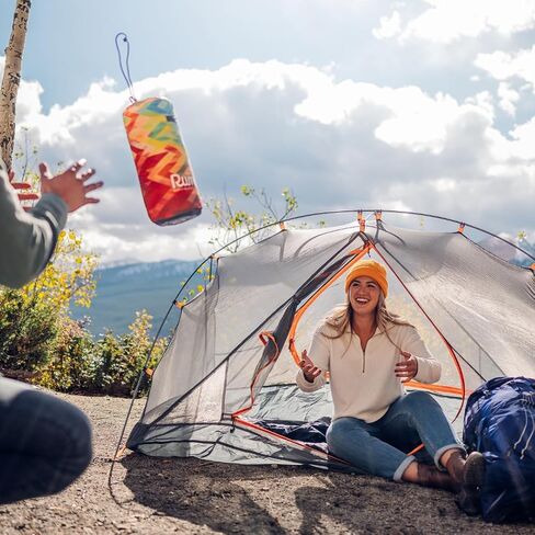 Rumpl Original Puffy Blanket - Warm, Water-Resistant Camping Blanket with 100% Recycled Synthetic Insulation, 52"x75", Original Puffy V1, Pyro Fade in Kuwait