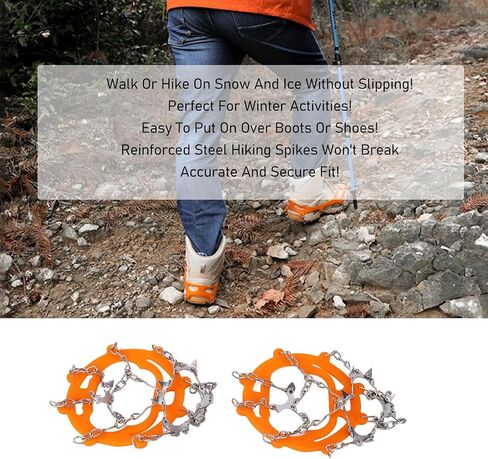 Changor Crampons for Hiking Boots Anti Slip Durable Crampons for Outdoor Climbing Snow and Ice Travel for Men Women 1 Pair in Kuwait