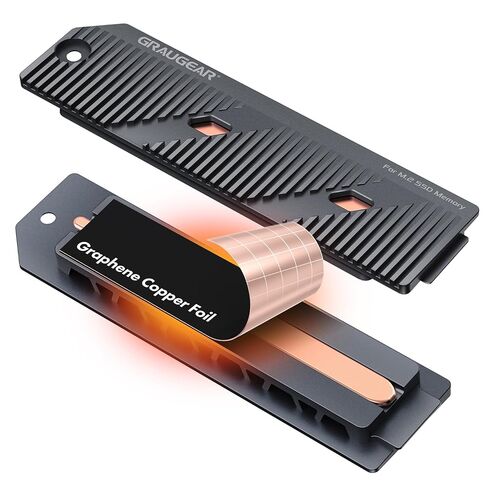 GRAUGEAR PS5 Pro/Slim M.2 SSD Heatsink, Integrated Copper Heatpipe, Aluminum Fins, Graphite Copper Foil Thermal Film, Compatible with M.2 SSD Upgrade for PlayStation 5 Pro/Slim in Saudi Arabia