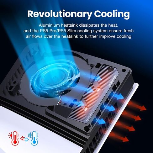 GRAUGEAR PS5 Pro/Slim M.2 SSD Heatsink, Integrated Copper Heatpipe, Aluminum Fins, Graphite Copper Foil Thermal Film, Compatible with M.2 SSD Upgrade for PlayStation 5 Pro/Slim in Saudi Arabia