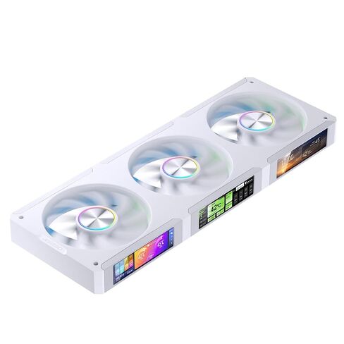 JONSBO ZC-360B 3.38"x3 Screen PC Fan,3 Magnetic 3.38 LCD Screen Control Software,Integrated Link Fan,Customize Display Patterns,Data,Video Upload and Playback,Screen Set Freely,Dual Ball Bearing,Black in Saudi Arabia