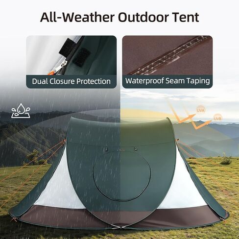 Trakiom Pop Up Tent 4 Person Instant Waterproof Camping Vestibule in Kuwait