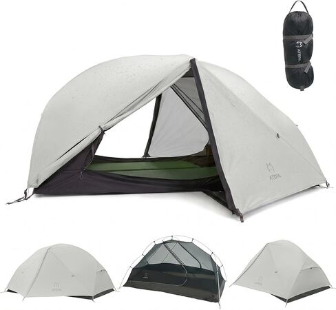 ATEPA Voyage 1-2 Backpacking Tent, Ultralight 20D SilNylon 4 Season Camping Tent, 4000mm Waterproof Freestanding Tent with Expandable Vestibule for Hiking, Bikepacking & Mountaineering in Kuwait