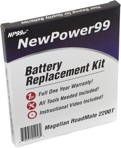 NewPower99 Battery Replacement Kit with Battery, Video Instructions and Tools for Magellan RoadMate 2200T in Saudi Arabia