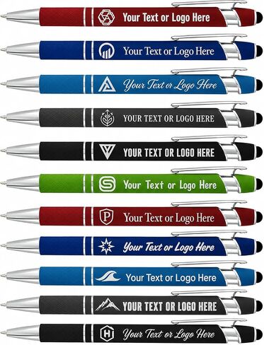 Personalized Stylus Pens with Custom Text-Bulk-100 Pack-Capactive Styli Pen with Ballpoint-Soft Rubberized Pen- Sensitive Rubber Tip for Your Phone- Compatible with Touchscreens & Phones-White in Kuwait