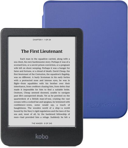 Kobo Clara BW Black eReader & Cobalt Blue SleepCover Bundle | 6" Glare-Free Touchscreen with ComfortLight PRO | Dark Mode Option | Waterproof | Built-in-2-Way Stand Cover in Saudi Arabia