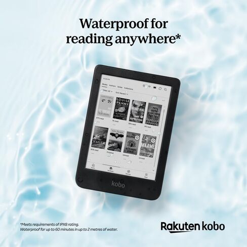 Kobo Clara BW Black eReader & Cobalt Blue SleepCover Bundle | 6" Glare-Free Touchscreen with ComfortLight PRO | Dark Mode Option | Waterproof | Built-in-2-Way Stand Cover in Saudi Arabia