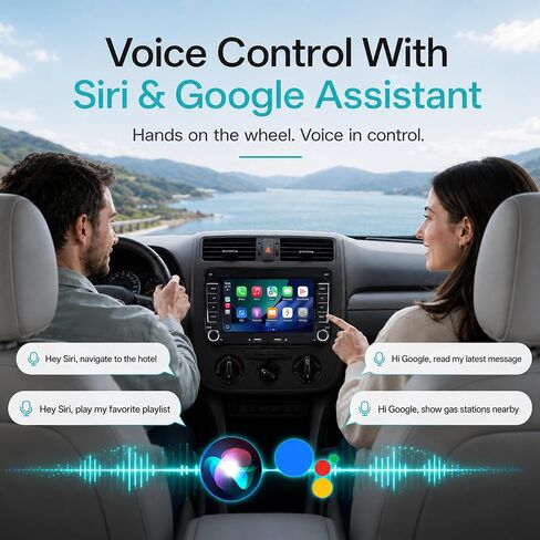 سيارة ستيريو Carplay Android Auto لسيارة Volkswagen VW Tiguan Jetta Beetle Passat Golf Mk5 Mk6 T5 EOS Polo، وحدة رأس راديو السيارة مع مرآة بلوتوث SWC 7 بوصة تعمل باللمس وكاميرا خلفية in Kuwait