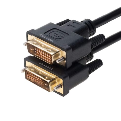 WireZee DVI-D Dual Link Cable 25FT Male to Male, 5Gbps, Black in Saudi Arabia