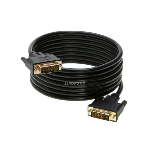 WireZee DVI-D Dual Link Cable 25FT Male to Male, 5Gbps, Black in Saudi Arabia