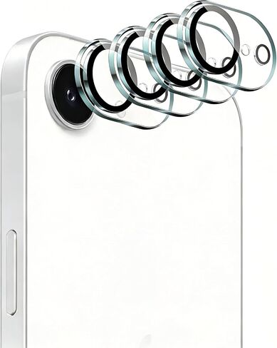 4-Pack Camera Lens Protector for iPhone 17e/16e, 9H Tempered Glass Camera Cover Screen Protector Accessories, HD Clarity, Anti-scratch, Case Friendly, Shockproof Full Protective in Kuwait