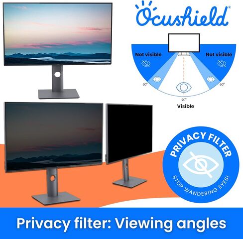 Ocushield 27" (16:9) Anti Blue Light Screen Protector with Privacy Filter for Laptops and Computer Monitors - Anti-Glare - Easy Install - Anti-Fingerprint - Reduce Eye Fatigue (598 x 337 mm) in Saudi Arabia