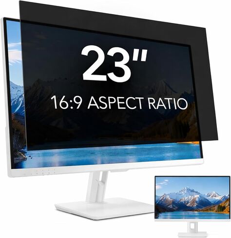 23 inch Computer Privacy Screen Filter for 16:9 Aspect Ratio Widescreen Monitor,23in Curved Computer Monitor Privacy Shield Anti Glare Eye Protection, Anti-Scratch Removable Protector Film in Saudi Arabia