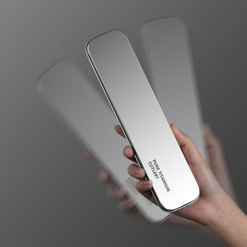 Zing TTI titanium tableware set, travel tableware with box, including titanium fork, knife, chopsticks and spoon, packed in a suitcase, portable design, suitable for school, work, picnic, camping use in Kuwait