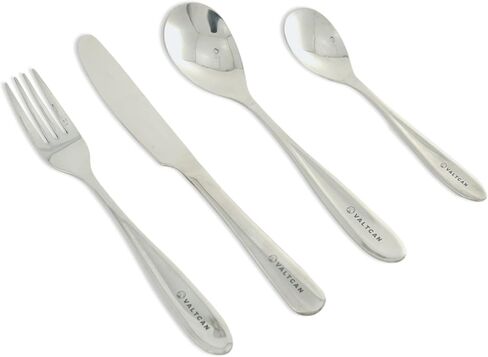 Valtcan Titanium Grade 1 Dinnerware 4 Piece Set Fork Spoon Knife Teaspoon Kitchen Flatware Long Dinner Full Size Silverware Utensils in Kuwait