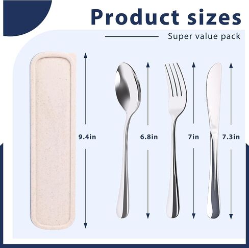 3PCS Travel Utensils with Case for Home and Kitchen Home Improvement in Saudi Arabia