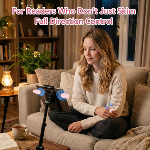 أداة تقليب الصفحات بمشبك مزدوج لجهاز Kindle والأجهزة اللوحية، قراءة بدون استخدام اليدين، مع حقيبة تخزين (مشبكين - وردي) in Kuwait
