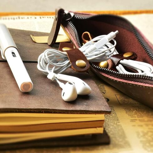 Kanemc 13PCS Leather Cord Organizer,3-Sizes Leather Cord Keeper for Travel in Saudi Arabia