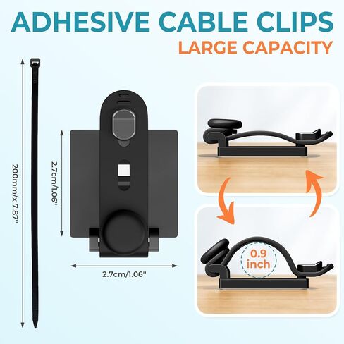 Kanemc 20PCS Cable Management Kit Adhesive Cable Clips in Saudi Arabia