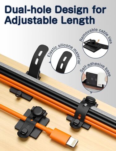 Viaky Adjustable Cable Management Under Desk,10-Pack,Adhesive Cable Clips in Kuwait