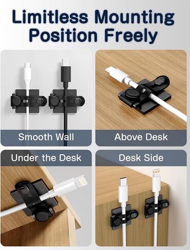 Viaky Adjustable Cable Management Under Desk,10-Pack,Adhesive Cable Clips in Kuwait