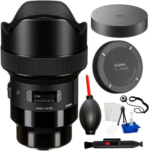 عدسة سيجما 14 ملم f/1.8 DG HSM Art لحزمة كاميرا Sony E-Mount كاملة الإطار - قلم عدسة، منفاخ غبار، مجموعة تنظيف وغيرها الكثير in Saudi Arabia
