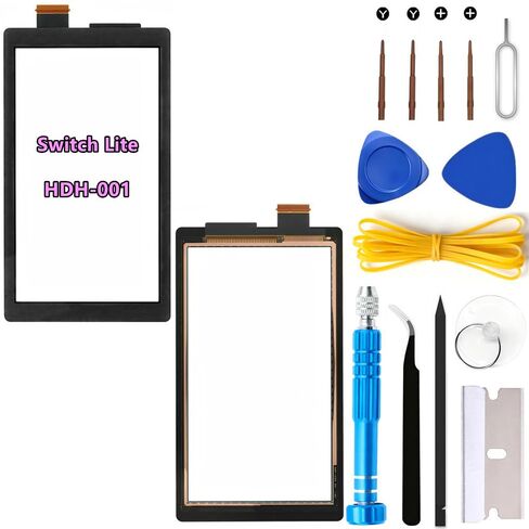 For Nintendo Switch Lite Touch Screen Replacement HDH-001 Touch Digitizer Glass Panel with Repair Tools (Dark Gray,LCD Not Included) in Saudi Arabia