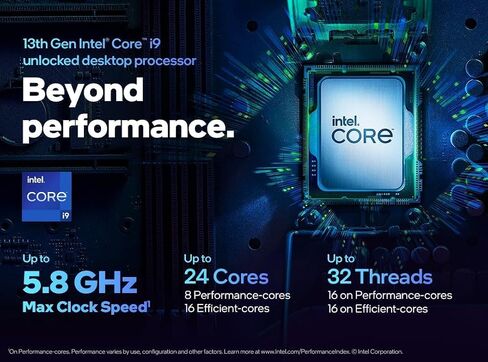 Intel i9-13900KF Processor: 24-Core, 32-Thread CPU (4.3-5.4 GHz, 125W TDP) with 200W TDP CPU Cooler. 8 P-cores + 16 E-cores, PCIe 4.0. Supports DDR5-5600 RAM, 36MB Cache. OEM Tray (Bulk Packaging) in Saudi Arabia