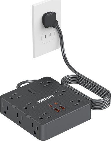 12 منفذًا لشريط الطاقة مع 4 USB وسلك تمديد بطول 5 أقدام للمنزل القديم in Kuwait
