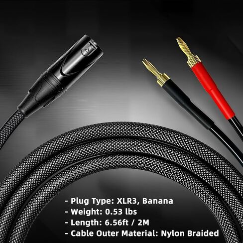 1Pack 6.56FT XLR to Banana Speaker Cable for Speaker Power Amplifier in Saudi Arabia