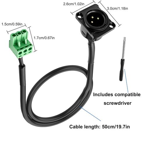 MEIRIYFA D-Type XLR 3Pin Male to 3Pin Phoenix 5.08mm Cable in Saudi Arabia