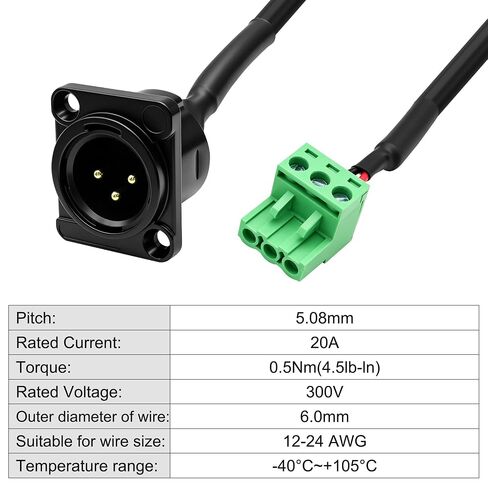 MEIRIYFA D-Type XLR 3Pin Male to 3Pin Phoenix 5.08mm Cable in Saudi Arabia